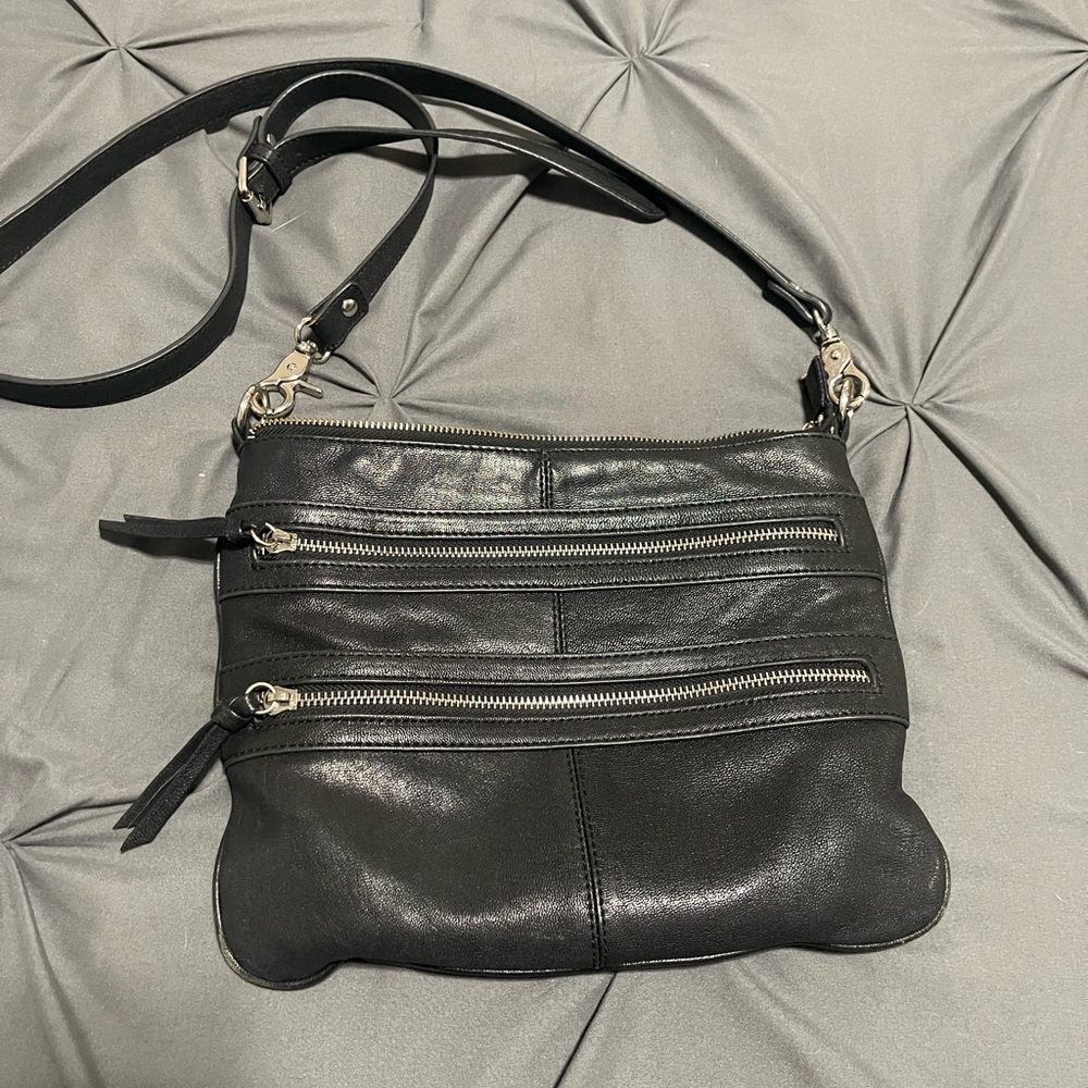 Chocolat BluBlack Leather Crossbody Bag